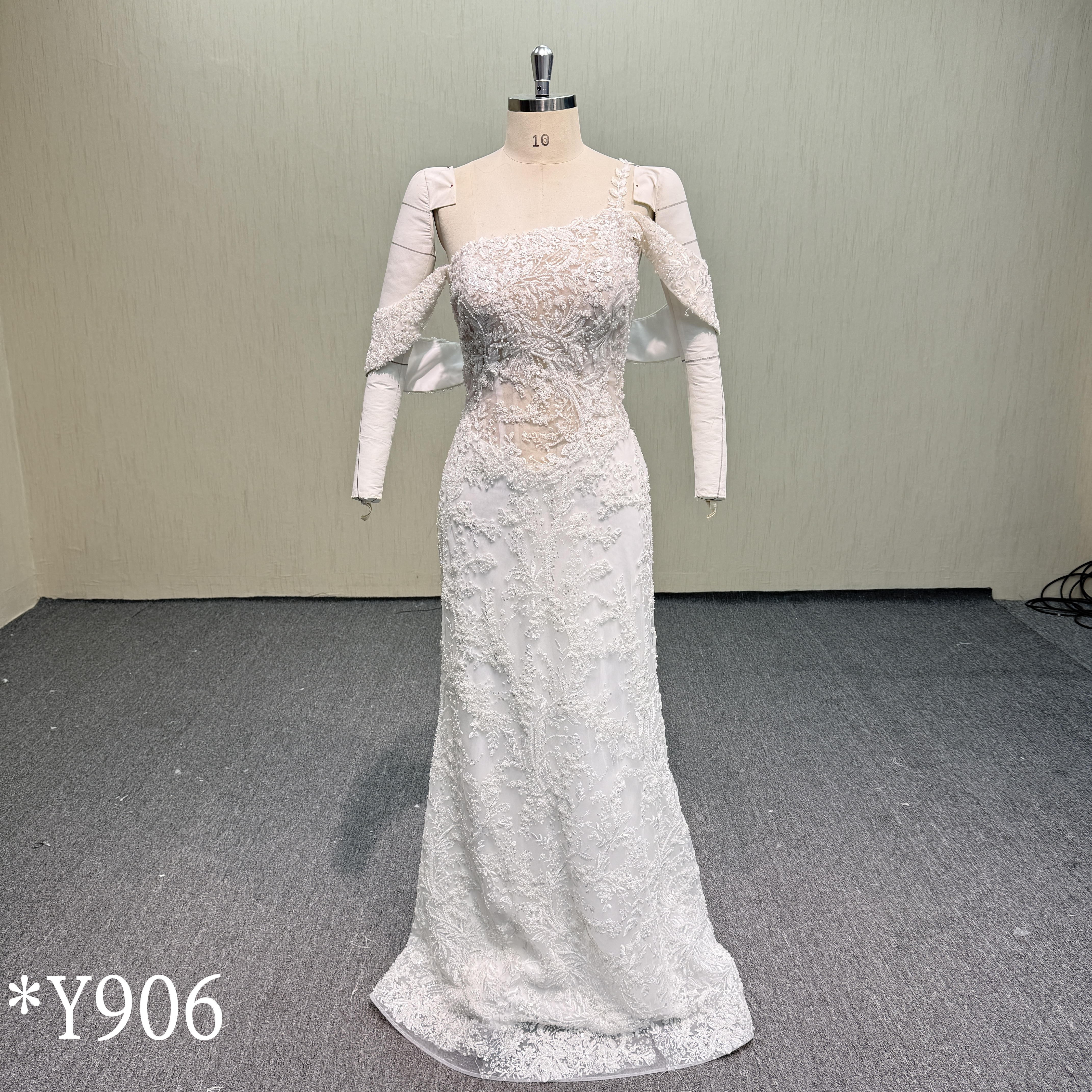 Y906 Convertible 2-in-1 Bridal Gown with Removable Cathedral Skirt.