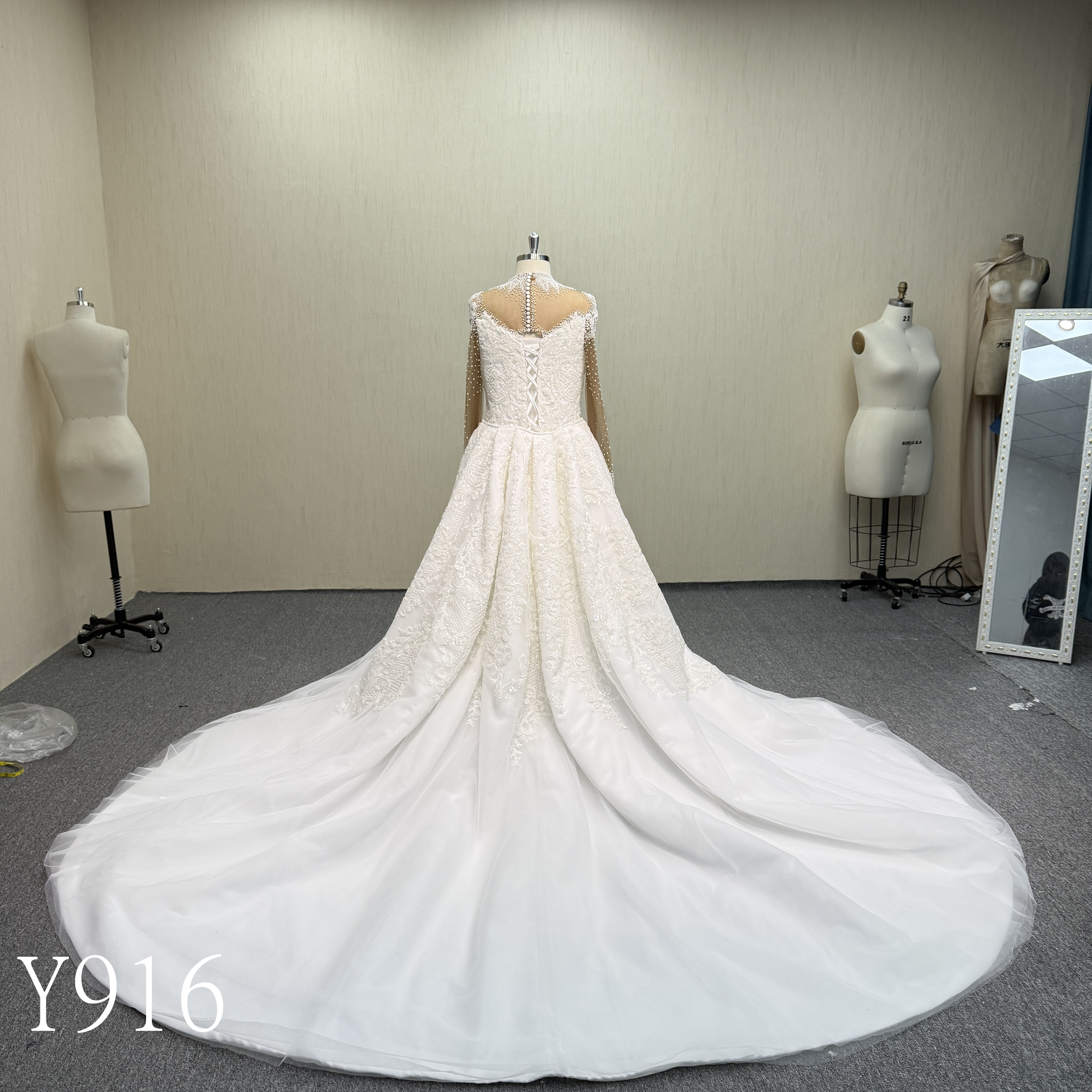 Y916 Fitted Mermaid Silhouette Dress with Sheer Illusion Neckline.