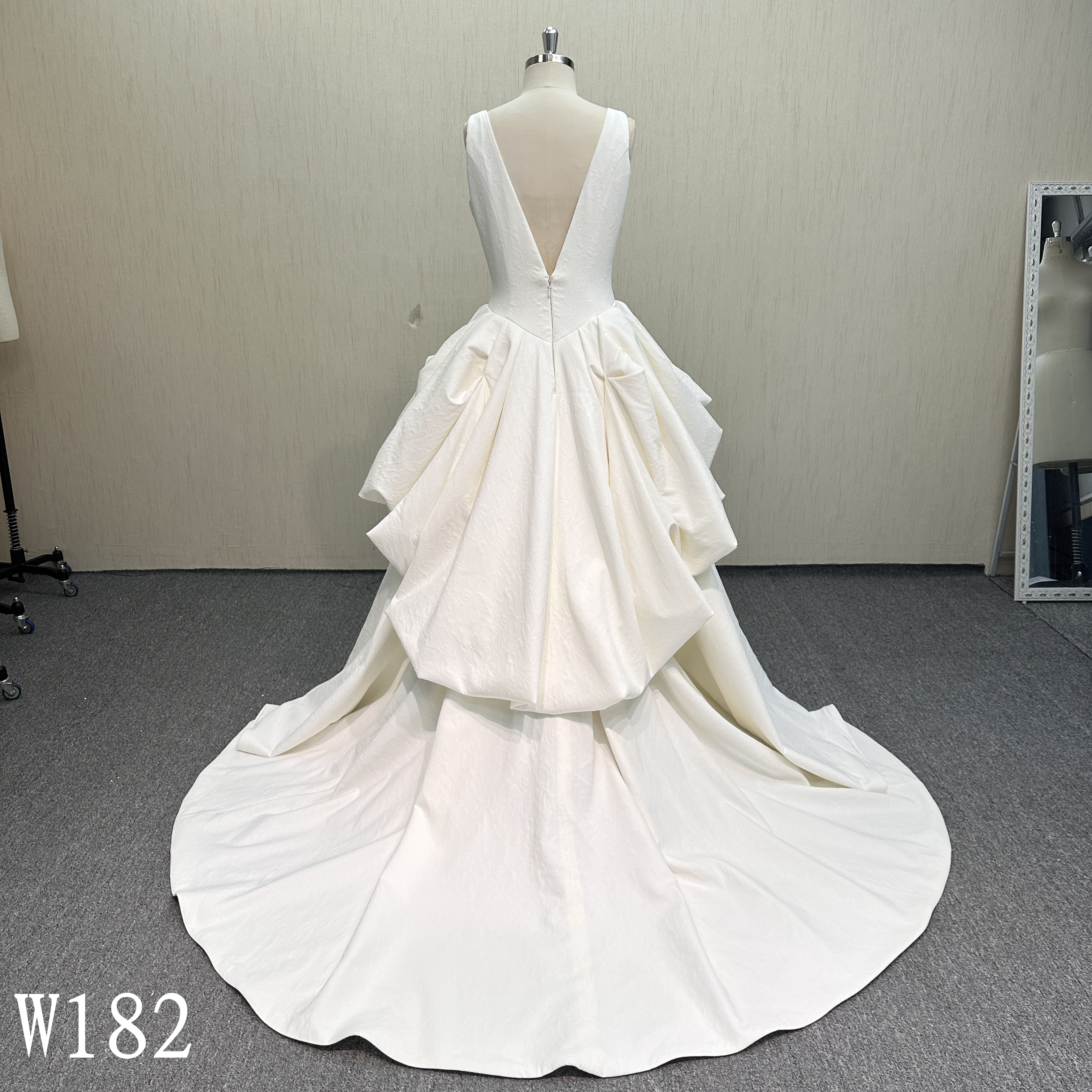 W182 Modern Minimalist Sculptural Wedding Gown