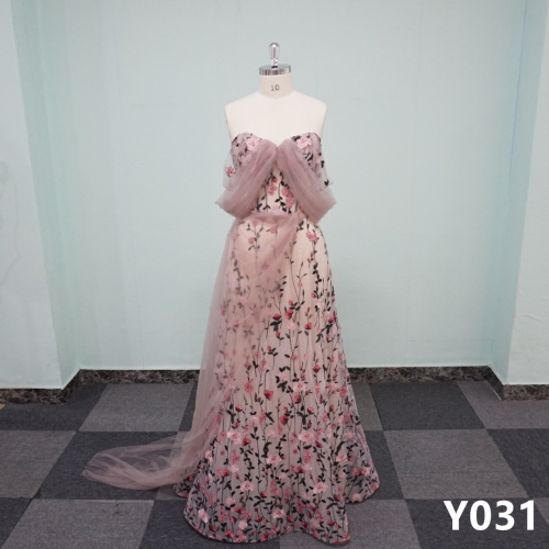 Y031 A-Line Evening Dress Colorful Floral Bridesmaid Dresses