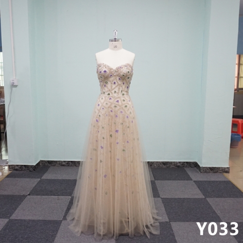 Y033 A-line Evening Dresses Colorful Beaded Bridesmaid Dresses