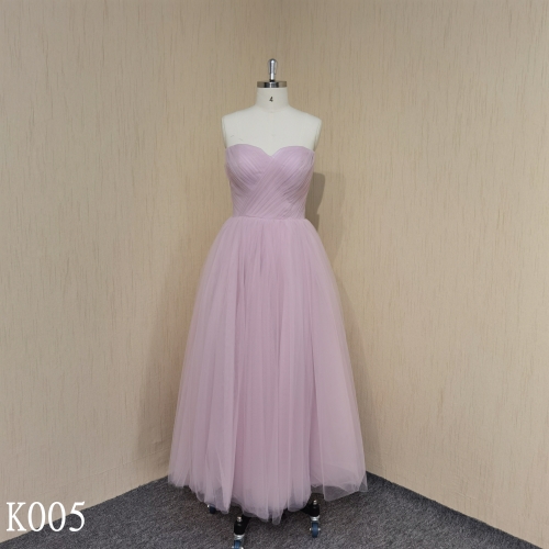 K005 A-line Pink Wedding Dress Sweetheart Neckline