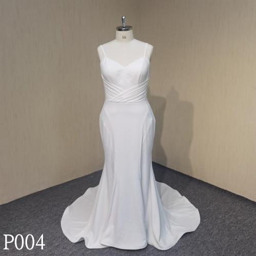 P004 Wedding dress with Pleat Popular Wedding Bridal made in china