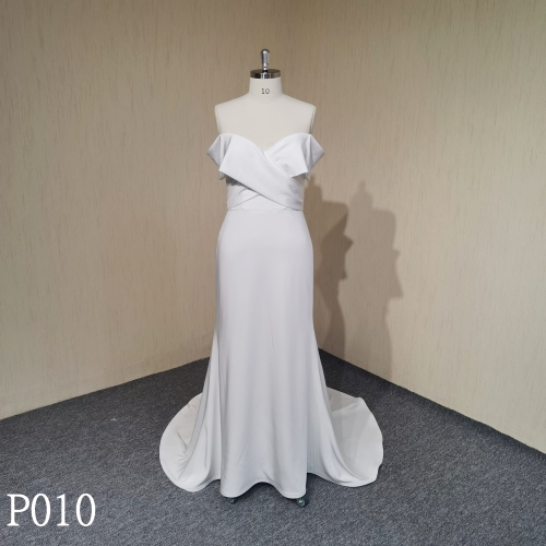 P010 Wedding dress with pleat Mermaid Wedding Bridal made in china