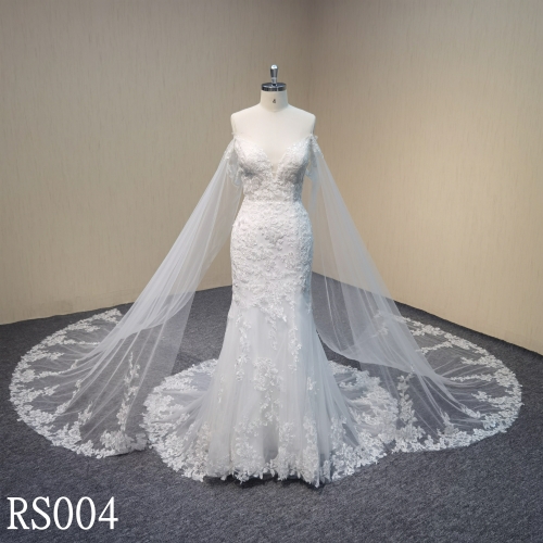 RS004 Mermaid Wedding Dresses with applique Wedding Bridal