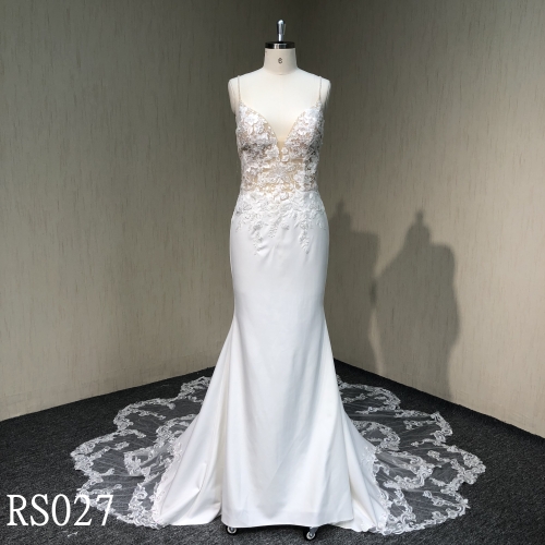 RS027 Mermaid Wedding Dresse with Sweetheart neckline Made in China