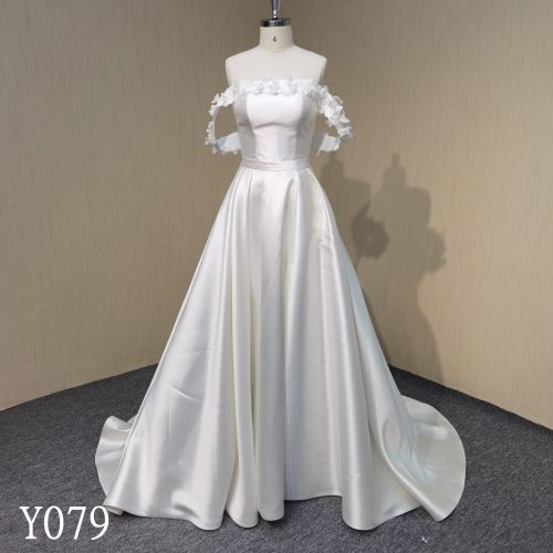 Y079 Short skirt + detachable trailing two-piece A-line wedding dresses