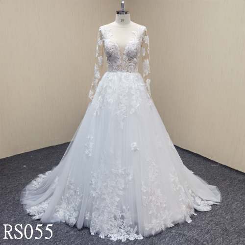 RS055 Loog Sleeve A-line Wedding Dresses