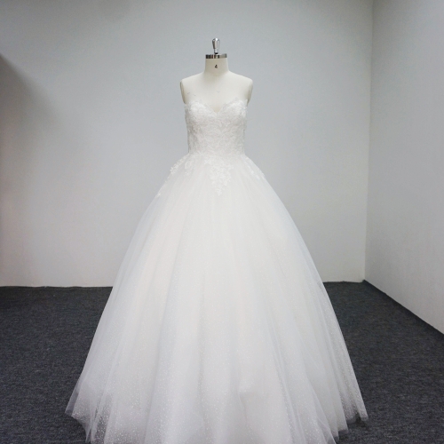Y005 Sequins Strapless Bridal Gowns with Beaded Wedding Dress Made in China