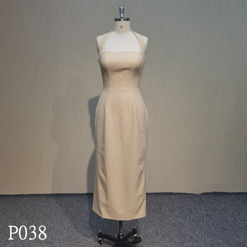 P038 Straight-Neck Mermaid Wedding Dresses with Halter Strap made in China