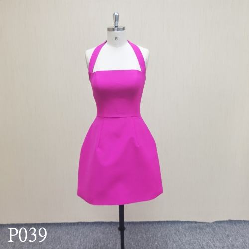 P039 Straight-Neck Short Mermaid Wedding Dresses with Halter Strap made in China