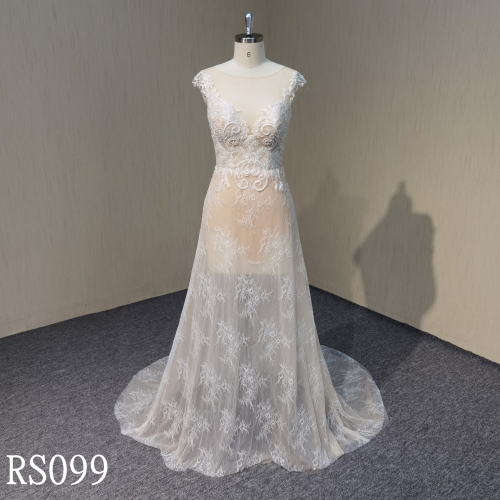 RS099 Lace Mermaid Wedding Dresses with Applique made in China