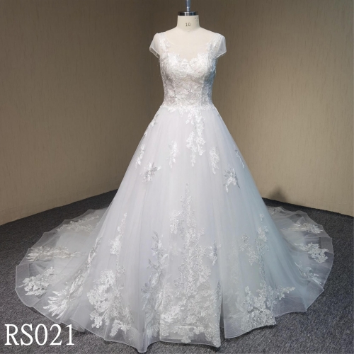RS021 Handmade Beaded For Bodice  Ball Gown Wedding Dress
