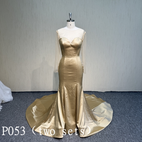 P053 Fashion design Gold Mermaid Wedding Dress