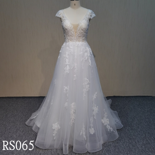 RS065 Elegant sleeveless Wedding Dresses  Blackless dress made in China