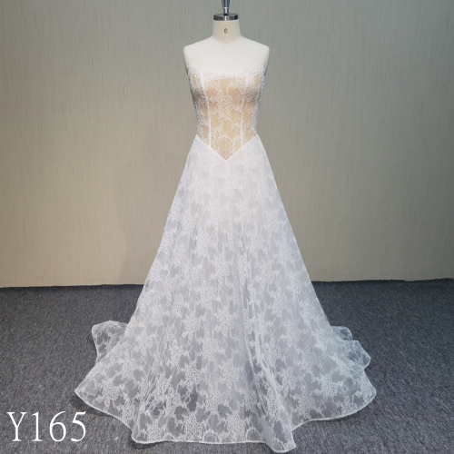 Y165 Back lace up sleeveless Wedding Dresses  Unique design dress made in China