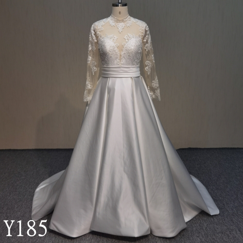 Y185 Long sleeves Wedding Dresses  Illusion dress made in China