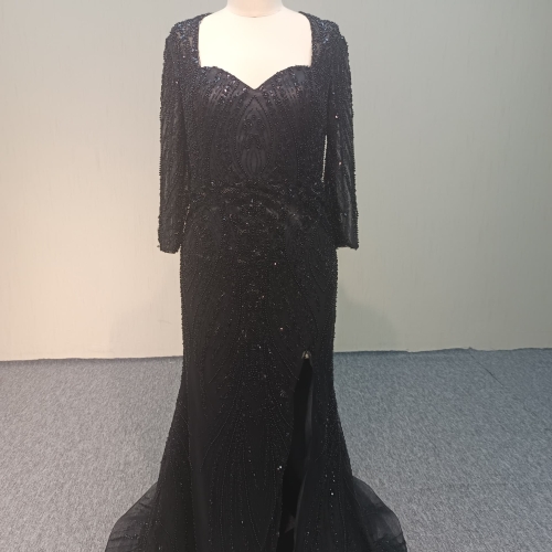 Y241 Fashion Design Black Lace  Mermaid Dress with  Sweetheart Zipper Back Evening Dress made in China
