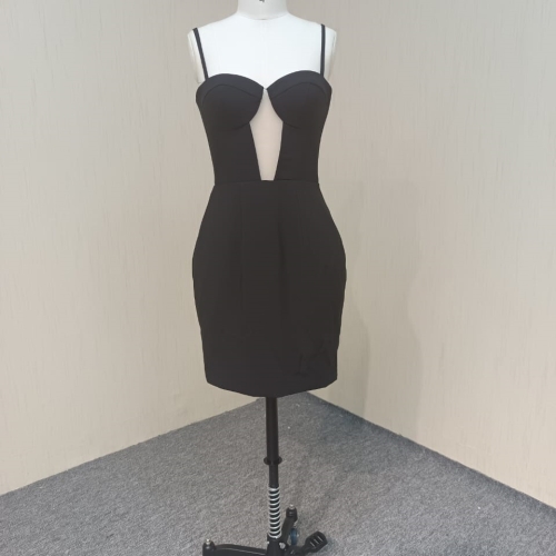 Y295 crepe sleeveless short mermaid evening Dresses  Unique design dress made in China