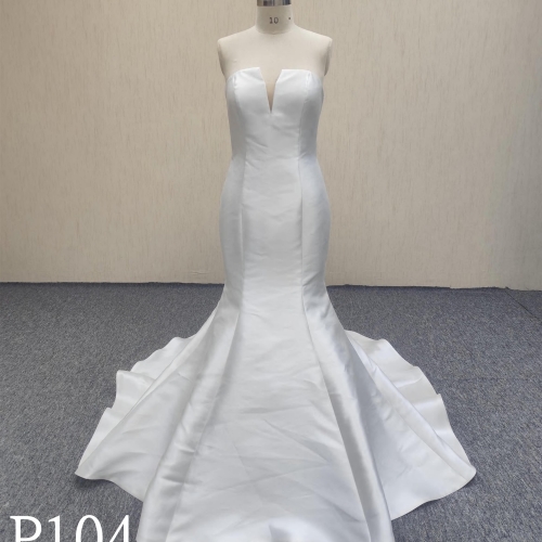 P104 Simple design Mermaid wedding dress with  satin Made in China