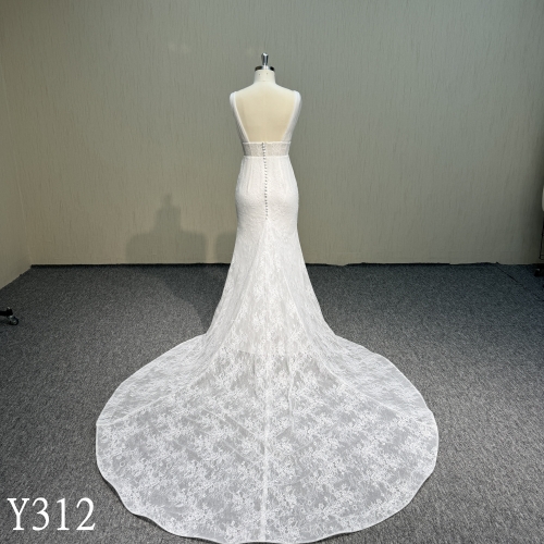 Y312 Elegant Mermaid with wholecut flora lace made in China