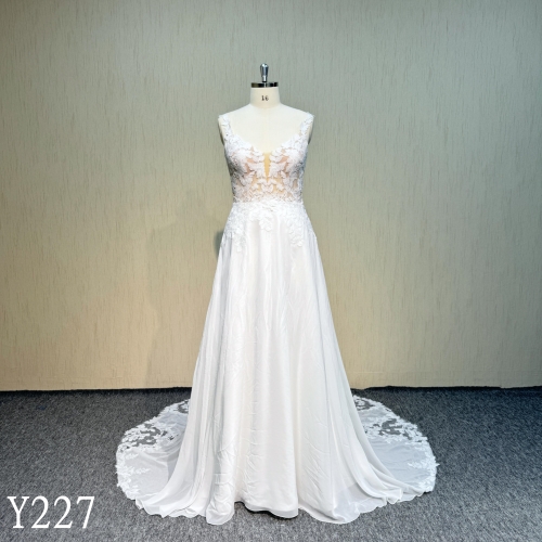 Y227   Chiffon A-Line wedding dress made in China 2026