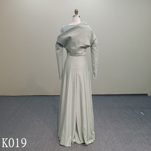 K019 Unique and  stylish evening dress with long sleeves
