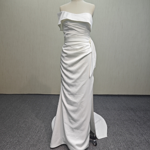 P215 Plain ivory evening dress