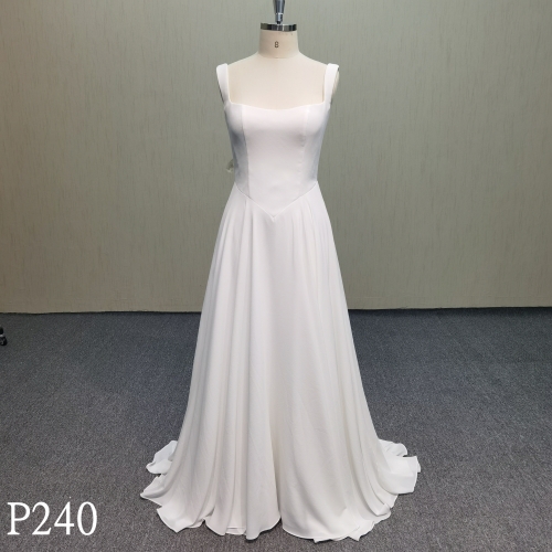 P240 Elegant Square Mermaid Wedding Dress