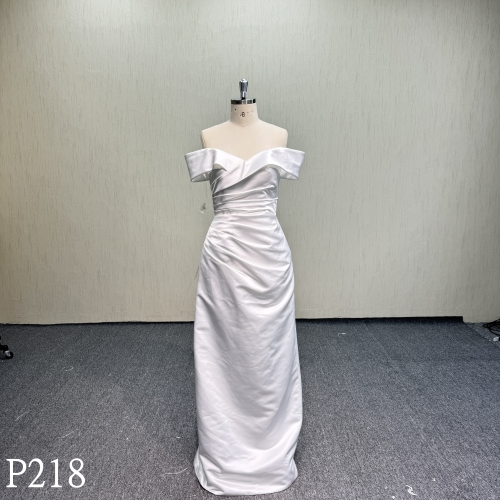 P218 Long Dress with Off-Shoulder temperament