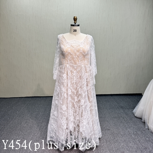 Y454 Plus Size A-line Wedding Dress
