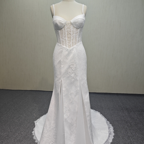 Y521 Sweetheart Wedding Dress with illusion