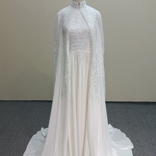Y524 High Neck Wedding Dress with Shawl