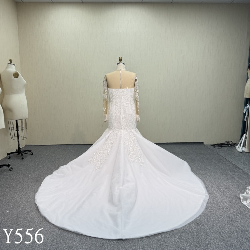 Y556  Mermaid Wedding Dress with illusion