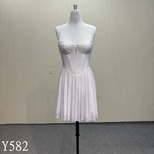 Y582 Mini Dress with Beading