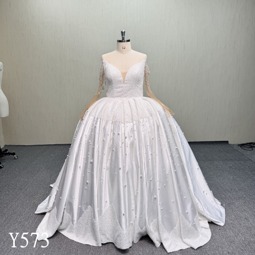 Y573  Ball Gown Wedding Dress with Beading Craft