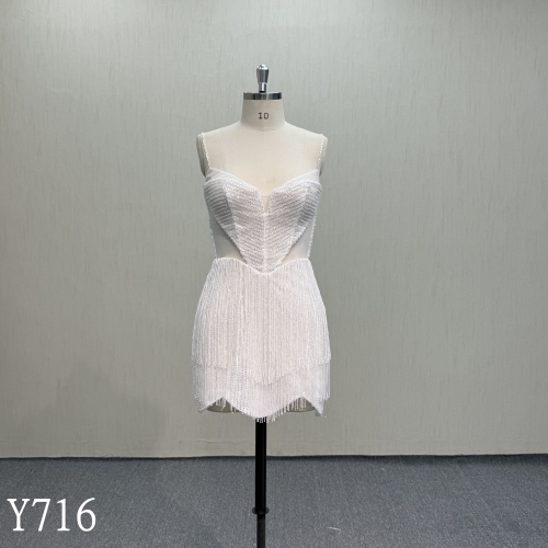 Y716 Pink Tassel Dress