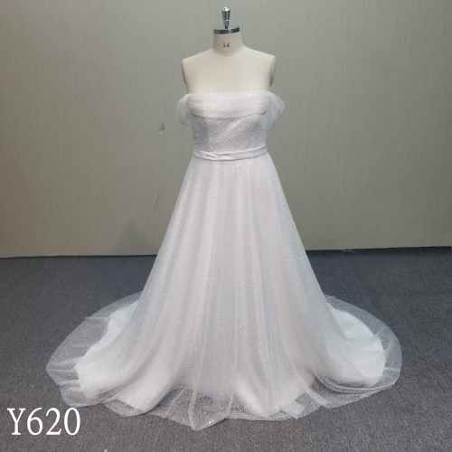Y620 Plain but shinning wedding dress