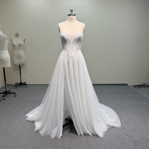 Y694 One style of hot sell dress with glitter and chantilly lace