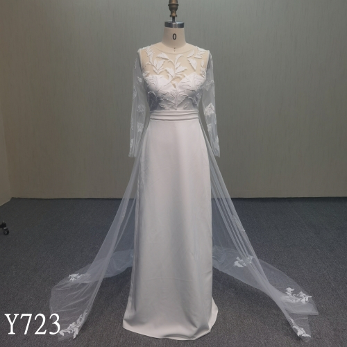 Y723 Simple ivory wedding dress