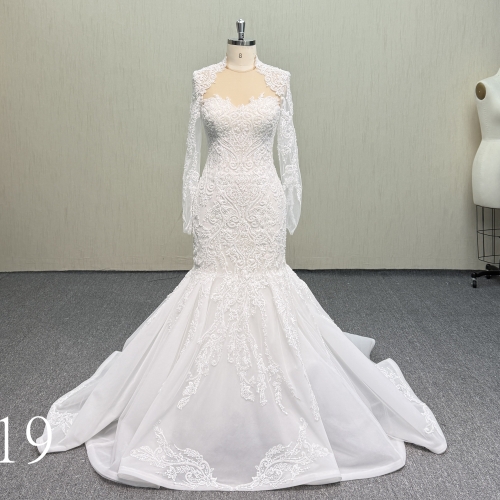 Y919 Off-the-Shoulder Long Sleeve Mermaid Dress