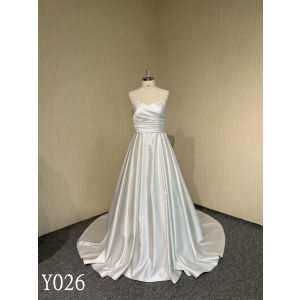 Y026 Satin Sweetheart A-line Bridal Wedding Dress