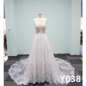 Y038 A-line Strapless Sleeveless Backless Wedding Dresses