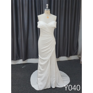 Y040 Strapless Slit Mermaid Wedding Dresses