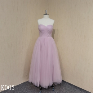 K005 A-line Pink Wedding Dress Sweetheart Neckline