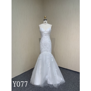 Y077 V Neck Strapless Mermaid Wedding Dress