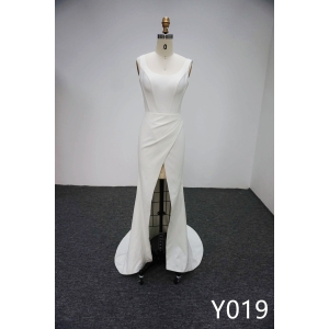 Y019 Scoop-Neck Mermaid Wedding Dresses with Slit made in China