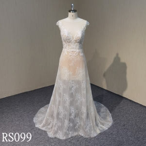 RS099 Lace Mermaid Wedding Dresses with Applique made in China