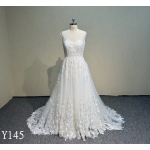 Y145 A Line Wedding Bridal with applique Wedding Dress made in china