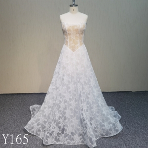 Y165 Back lace up sleeveless Wedding Dresses  Unique design dress made in China